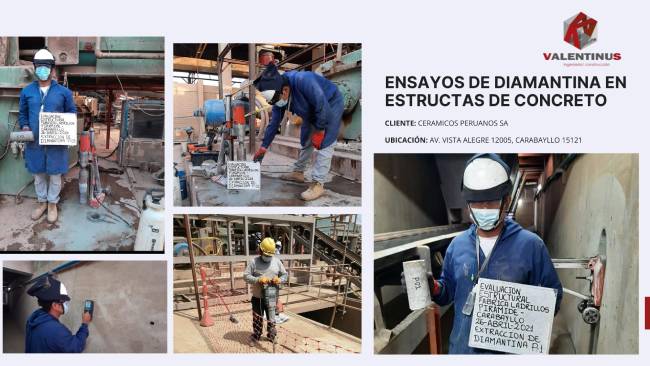 Ensayos de diamantina en estructuras de concreto