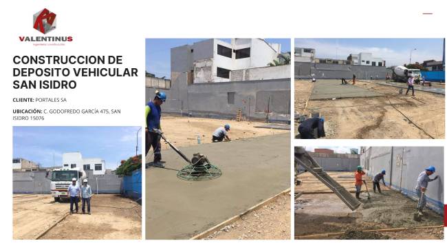 Construcción de depósito vehicular San Isidro