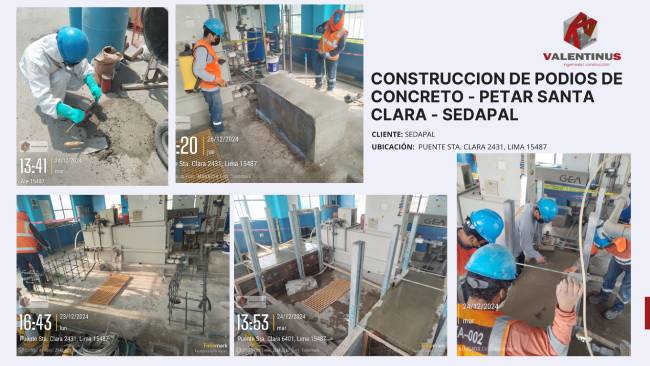 Construcción de podios de concreto - Petar Santa Clara - Sedapal