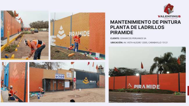 Mantenimiento de pintura planta de ladrillos Pirámide